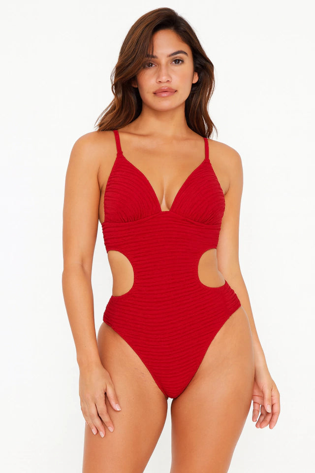 Maiô Engana Mamãe Vermelho Canelado G